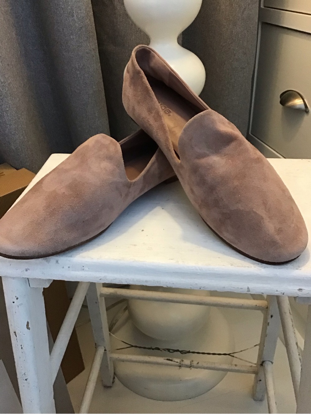 Vince Women’s Suede Slip-On Loafers in Sueded Pink